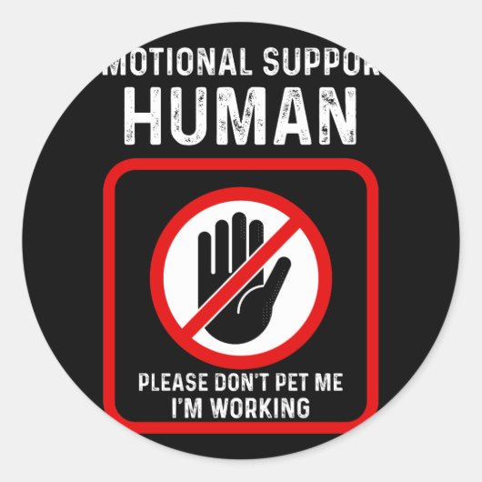 Emotionele steun Menselijke Halloween kostuum niet Ronde Sticker (Voorkant)