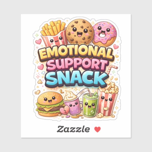 Emotionele Steun Snack op maat gesneden vinyl stic Sticker (Vel)