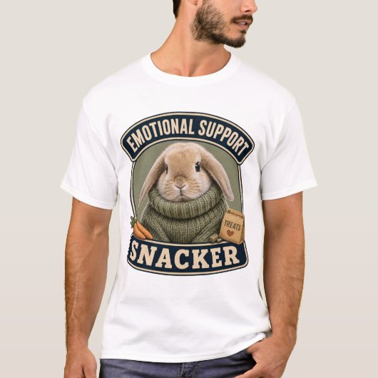 Emotionele Steun Snacker Grappige Konijn T-Shirt v (Voorkant)