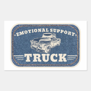 Emotionele Steun Truck Vintage Patch Ontwerp Rechthoekige Sticker