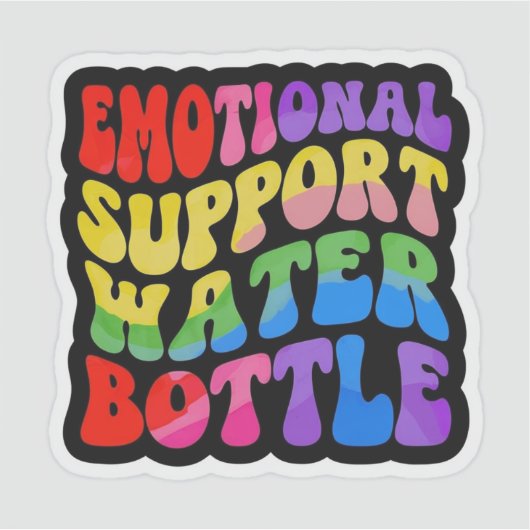 Emotionele steun waterfles sticker (Voorkant)