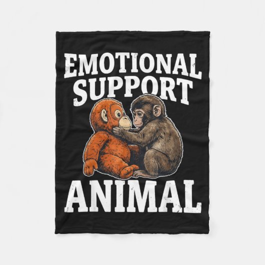 Emotionele steundier knuffelbare stomp aap knuffel fleece deken (Voorkant)