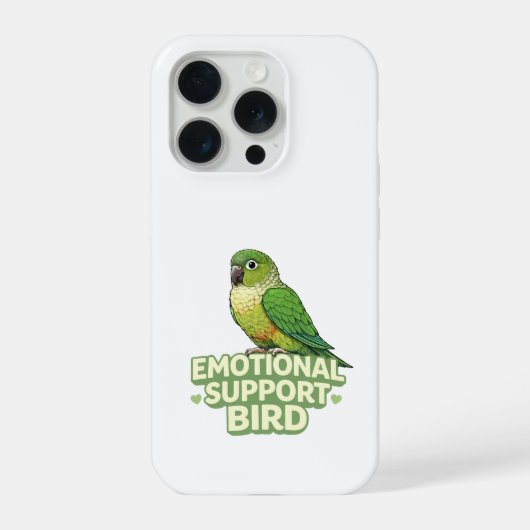 Emotionele Steunvogel Groene Wang Conure iPhone Hoesje (Achterkant)