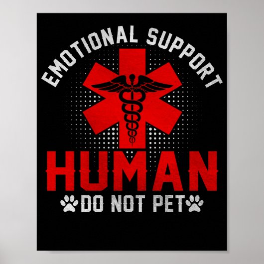 Emotionele support: mens kan geen huiswerk doen poster (Voorkant)