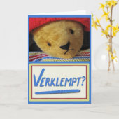Emotionele teddy kaart (Gele Bloem)