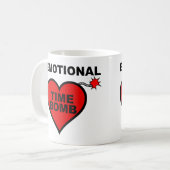 Emotionele Tijdbom Grappige Mok of Reisbeker (Voorkant links)