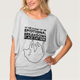 Emotionele uitsplitsing plaatskat hier T-shirt