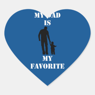 Emotionele vaderdag cadeau trendy T-shirt Hart Sticker