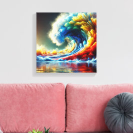 Emotionele vortex: filmische golf van kleuren canvas afdruk