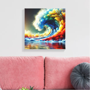 Emotionele vortex: filmische golf van kleuren canvas afdruk