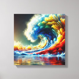 Emotionele vortex: filmische golf van kleuren canvas afdruk