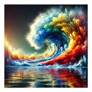 Emotionele vortex: filmische golf van kleuren foto afdruk