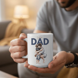 Emotionele Waterverf Super Papa en Zoon Knuffel Koffiemok