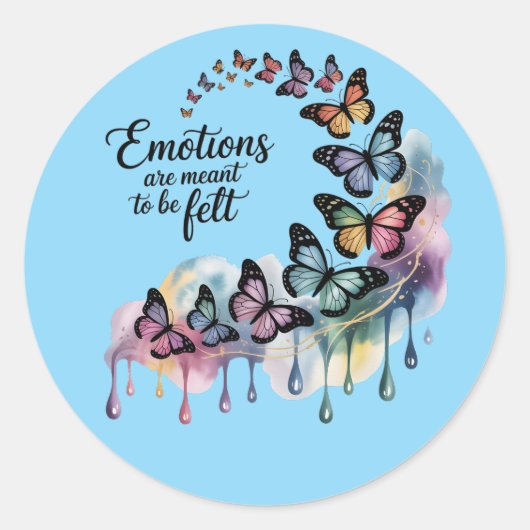 Emotions Are Meant to Be Felt – Butterfly Sticker (Voorkant)