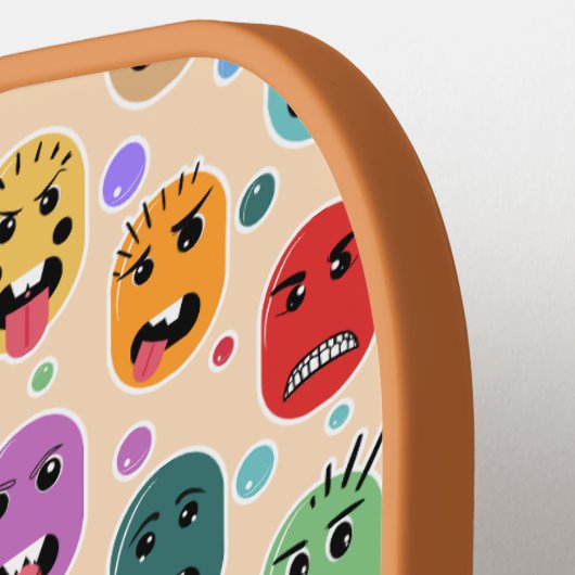 Emotions Colorful Faces Pickleball Paddle (Links Detail)