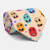 Emotions Colorful Faces Stropdas (Opgerold)