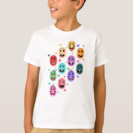 Emotions Colorful Faces T-shirt (Voorkant)