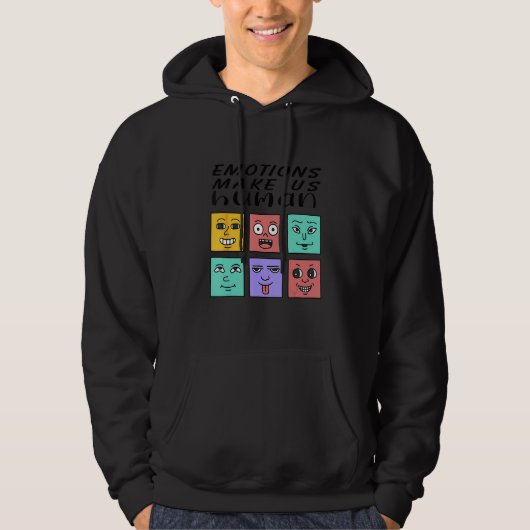 Emotions Make Us Human Retro Mental Health Positiv Hoodie (Voorkant)
