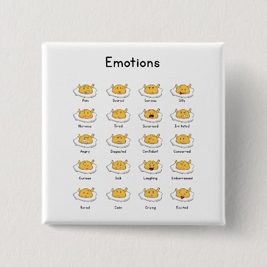 Emotions  vierkante button 5,1 cm (Voorkant)