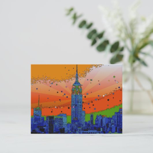 Emp St Bldg #3 NYC Skyline Briefkaart (Staand voorkant)