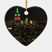 Emp St Building Kerstmis kleuren 's nachts 01 Keramisch Ornament (Voorkant)