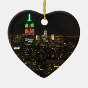 Emp St Building Kerstmis kleuren 's nachts 01 Keramisch Ornament