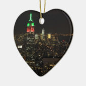 Emp St Building Kerstmis kleuren 's nachts 01 Keramisch Ornament (Links)