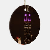 Emp St Gebouw in Paarse & Wit 01 Keramisch Ornament (Rechts)