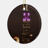 Emp St Gebouw in Paarse & Wit 01 Keramisch Ornament (Links)