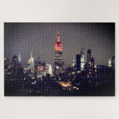 Emp St gebouw in Red Night Skyline Legpuzzel (Horizontaal)