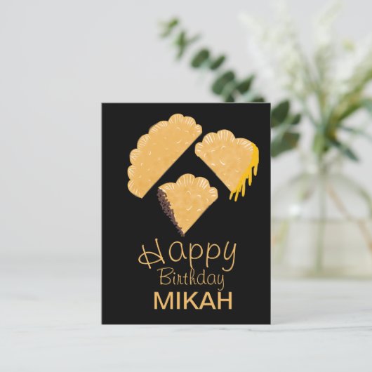 Empanada Hand Drawn Birthday Briefkaart (Staand voorkant)