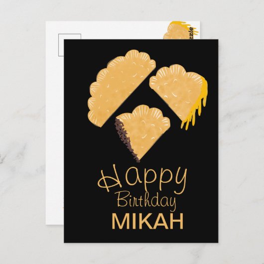 Empanada Hand Drawn Birthday Briefkaart (Voorkant / Achterkant)