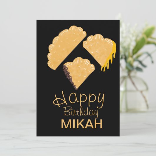 Empanada Hand Drawn Birthday Kaart (Staand voorkant)