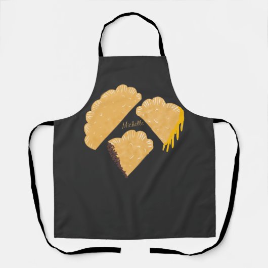 Empanada Vlees Kaas Druppelend Handgetekend Schort (Voorkant)