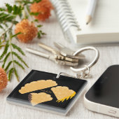 Empanada Vlees Kaas Druppelende Handgetekend   Sleutelhanger (Voorkant Rechts)