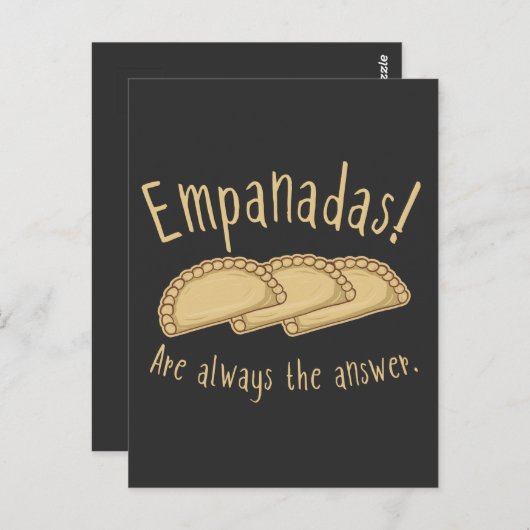 Empanadas. Dat is altijd het antwoord. T-shirt Briefkaart (Voorkant / Achterkant)