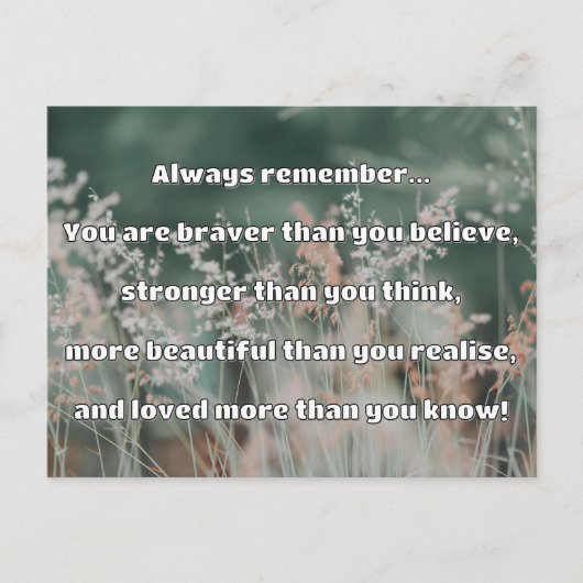 Empath Bravery Positieve Aanmoediging Quote Briefkaart (Voorkant)