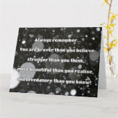 Empath Bravery Positieve Aanmoediging Quote Kaart (Gele Bloem)