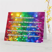 Empath Bravery Positieve Aanmoediging Quote Kaart (Gele Bloem)