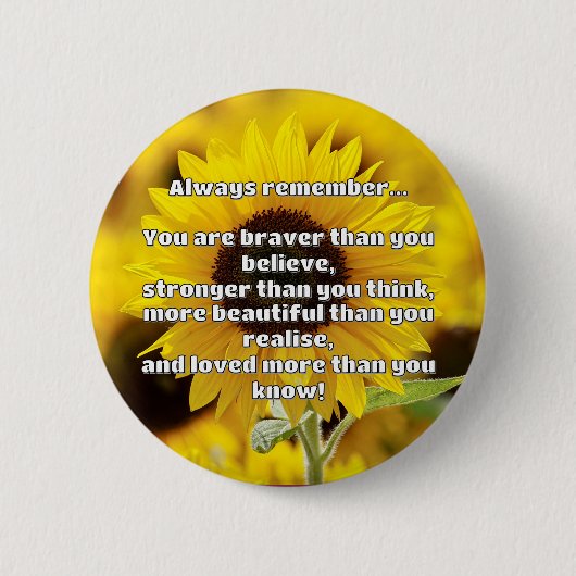 Empath Bravery Positieve Aanmoediging Quote Ronde Button 5,7 Cm (Voorkant)