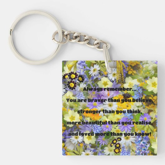 Empath Bravery Positieve Aanmoediging Quote Sleutelhanger (Voorkant)