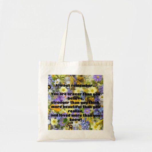 Empath Bravery Positieve Aanmoediging Quote Tote Bag (Voorkant)