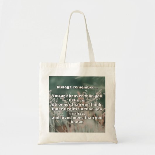 Empath Bravery Positieve Aanmoediging Quote Tote Bag (Voorkant)