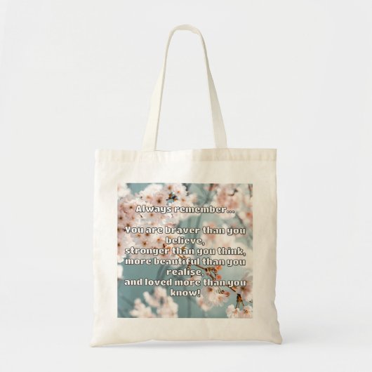 Empath Bravery Positieve Aanmoediging Quote Tote Bag (Voorkant)