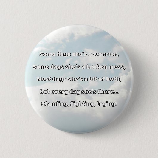 Empath Sterkte Positieve Quote Aanmoediging Ronde Button 5,7 Cm (Voorkant)