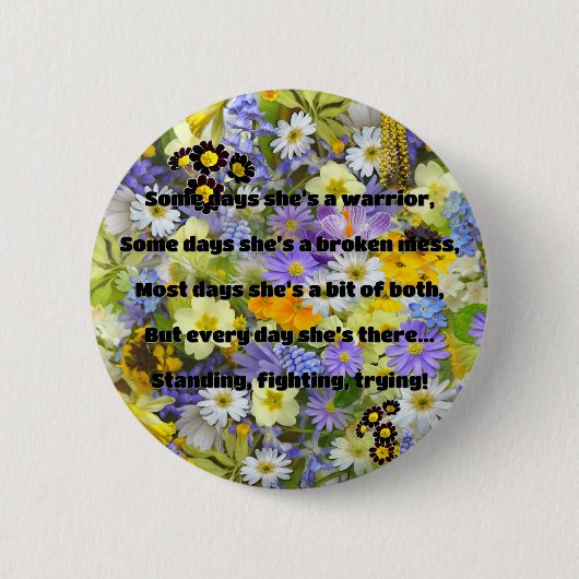 Empath Sterkte Positieve Quote Aanmoediging Ronde Button 5,7 Cm (Voorkant)