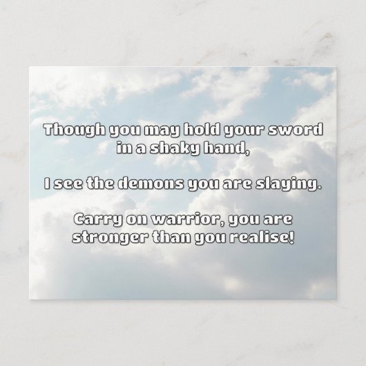 Empath Warrior Positieve Quote Aanmoediging Briefkaart (Voorkant)