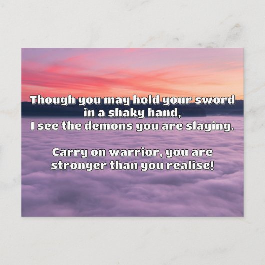 Empath Warrior Positieve Quote Aanmoediging Briefkaart (Voorkant)