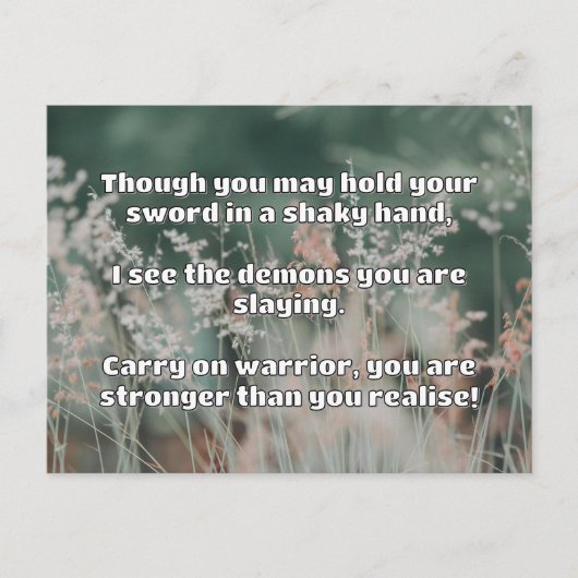 Empath Warrior Positieve Quote Aanmoediging Briefkaart (Voorkant)