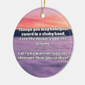 Empath Warrior Positieve Quote Aanmoediging Keramisch Ornament (Links)